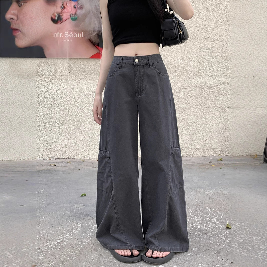 Damen Weite High-Waist Hose mit praktischen Taschen R&B
