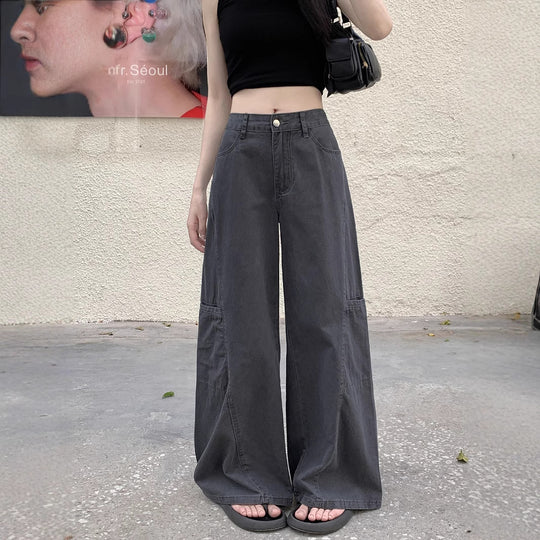 Damen Weite High-Waist Hose mit praktischen Taschen R&B