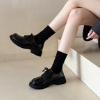 Damen modische Glattleder-Schnürschuhe mit Plateausohle R&B