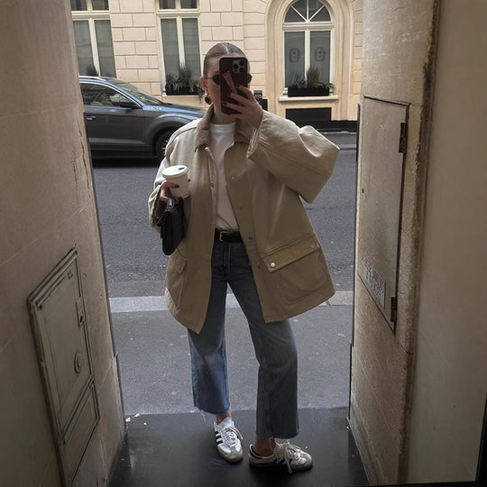 Damen Oversized Utility-Jacke R&B