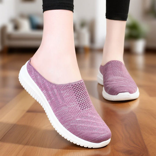 Damen Bequeme und atmungsaktive Slipper mit elastischem Obermaterial R&B