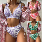 Damen Hochgeschnittenes Bikini-Set mit verspielten Rüschendetails R&B