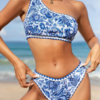Damen Einseiter Bikini mit floralen Mustern und modernem Schnitt R&B