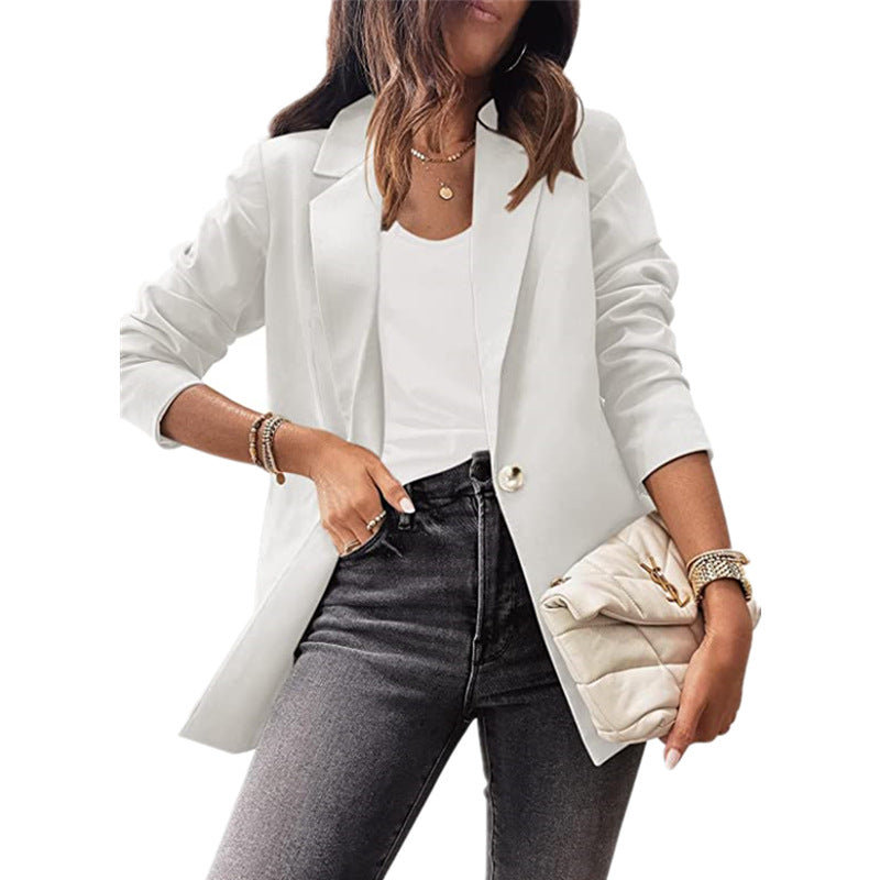 Damen eleganter Blazer mit ausgefallenem Schnitt und dezenten Knopfdetails R&B
