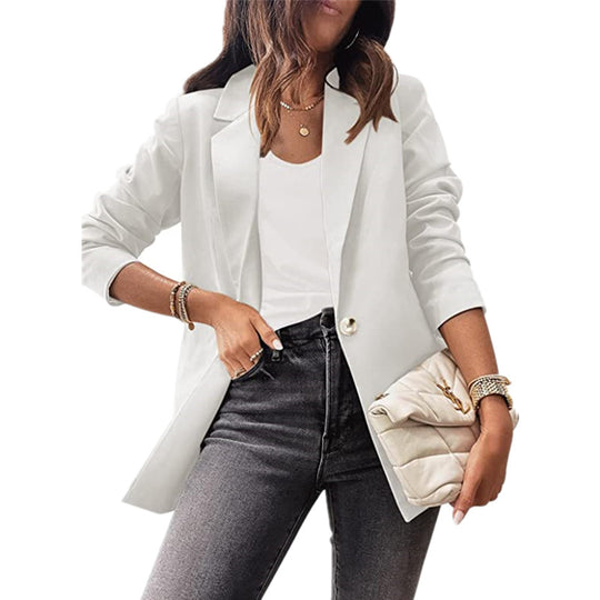 Damen eleganter Blazer mit ausgefallenem Schnitt und dezenten Knopfdetails R&B