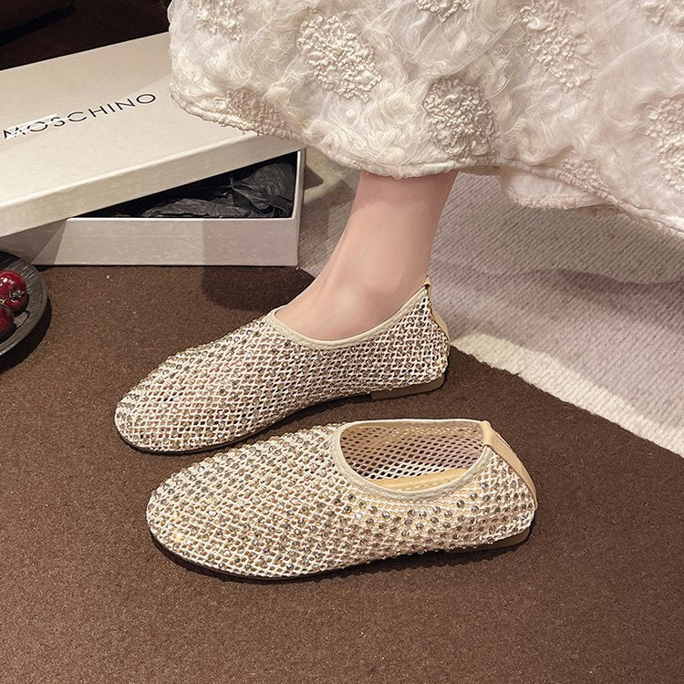 Damen komfortable Sneakers mit funkelnden Strass-Akzenten R&B