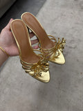 Damen offene High Heel Sandalen mit dekorativem Riemendesign R&B