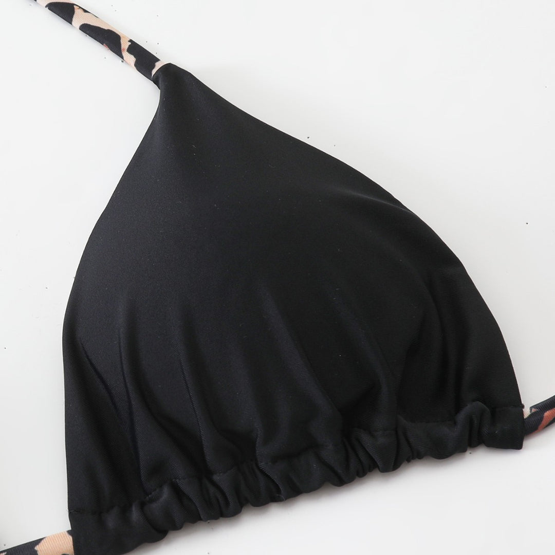 Damen Triangel-Bikini-Set mit kreativem Bindesystem und hohem Beinausschnitt R&B