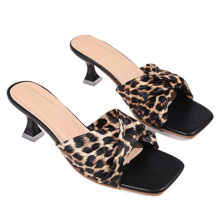 Damen Mules mit verknotetem Riemendesign und elegantem Absatz R&B