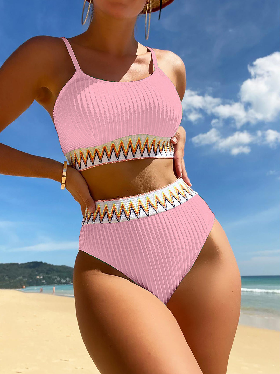 Damen Hochtailliertes Bikiniset mit raffinierten Zierdetails R&B