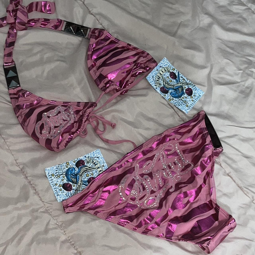 Damen Triangel-Bikini mit kreativem Muster R&B