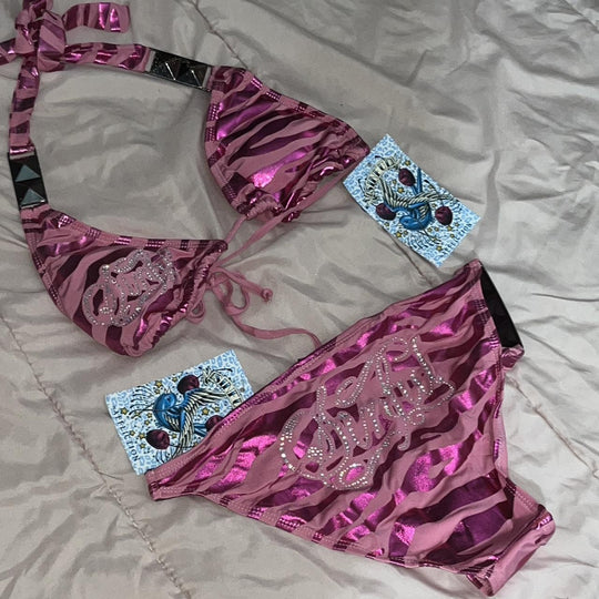 Damen Triangel-Bikini mit kreativem Muster R&B