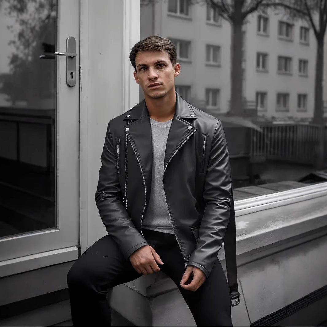 Herren Bikerjacke mit Steppnähten