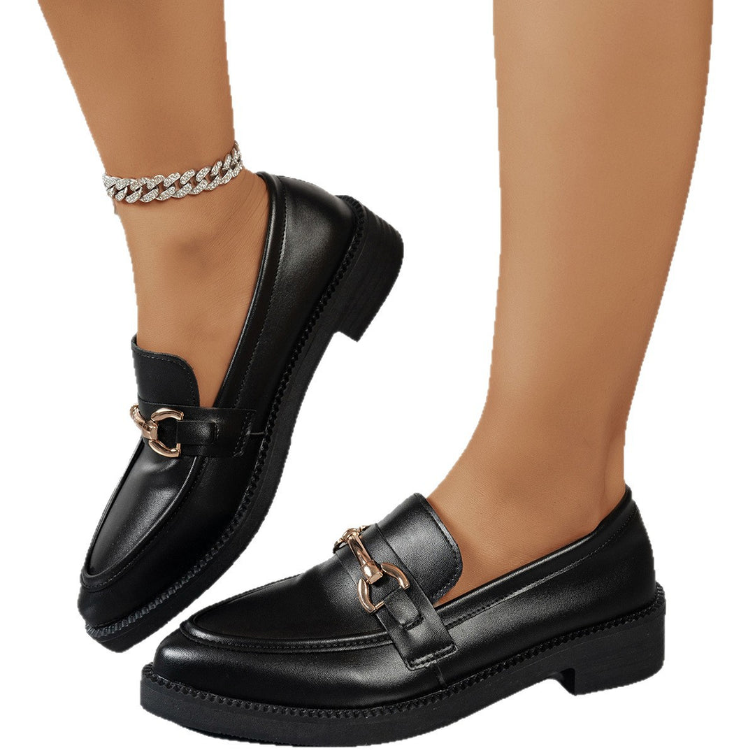 Damen elegante Loafers mit modischer Schnallenverzierung R&B