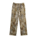 Damen elegante Leinenhose mit kontrastierenden Tiermustern R&B