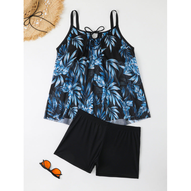 Damen Tankini-Set mit floralem Oberteil und figurbetonendem Unterteil R&B