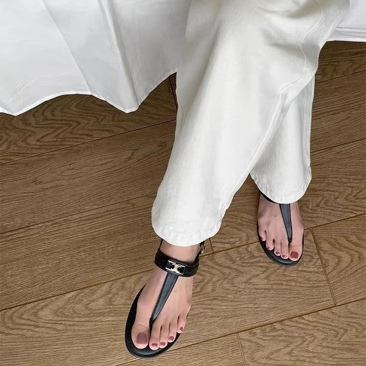 Damen elegante Zehentrenner-Sandalen mit modischem Riemendesign R&B