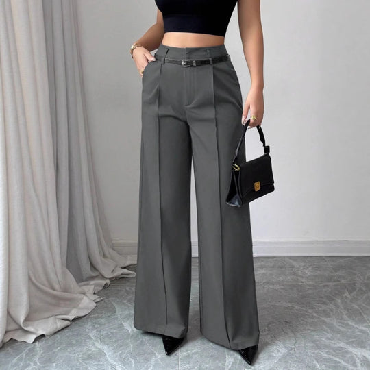 Damen elegante weite Hose mit Bindegürtel R&B