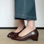 Damen elegante Ballerinas mit modischer Schleifenapplikation und bequemer Innensohle R&B