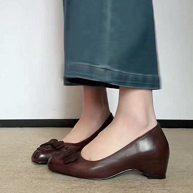 Damen elegante Ballerinas mit modischer Schleifenapplikation und bequemer Innensohle R&B