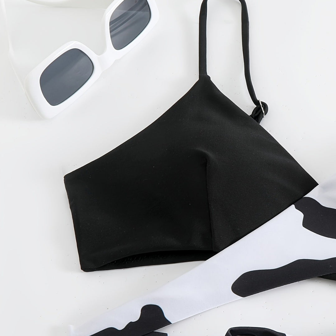 Damen Triangel-Bikini mit sportlichem Knoten-Design R&B