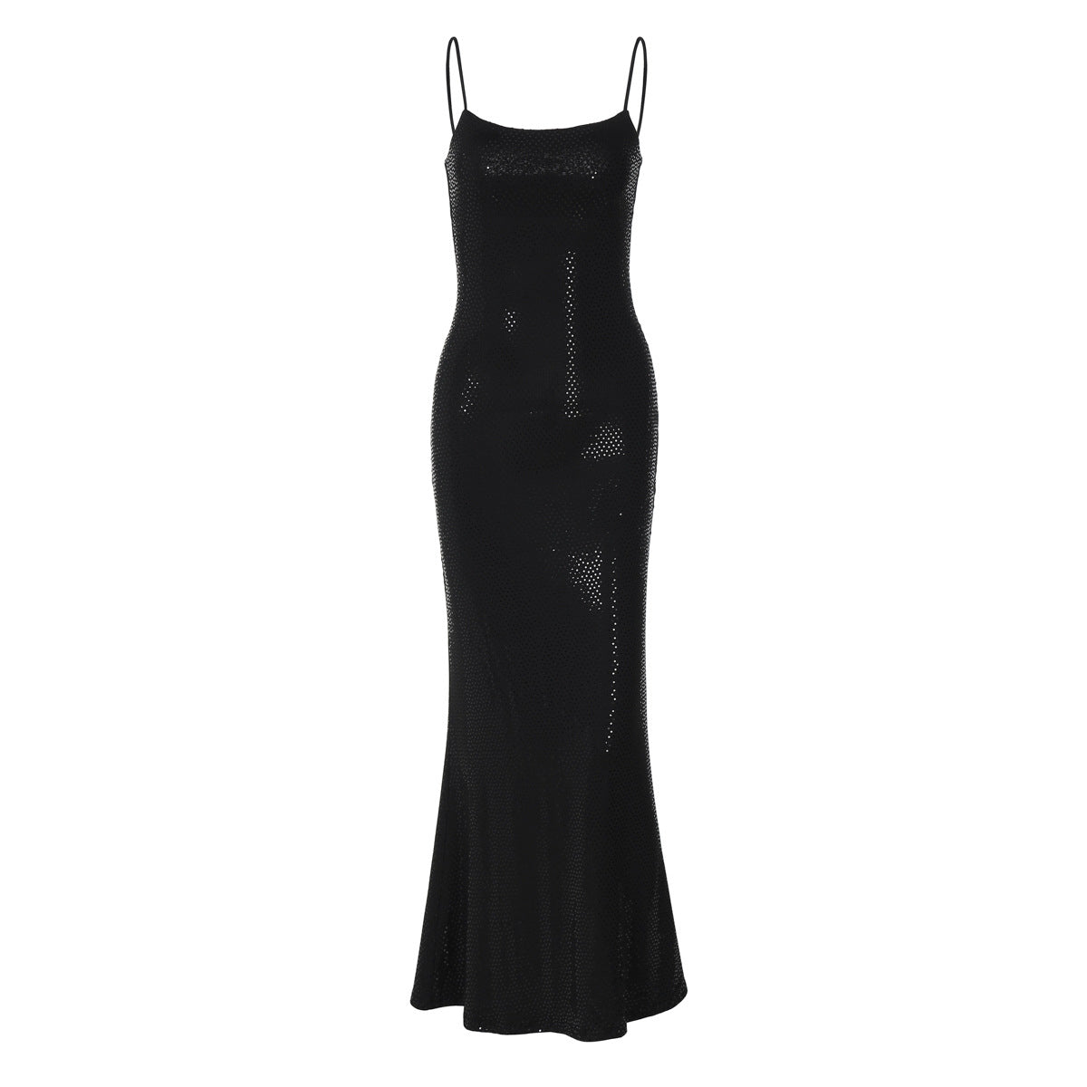 Damen Elegantes Maxikleid mit transparentem Netzdesign R&B