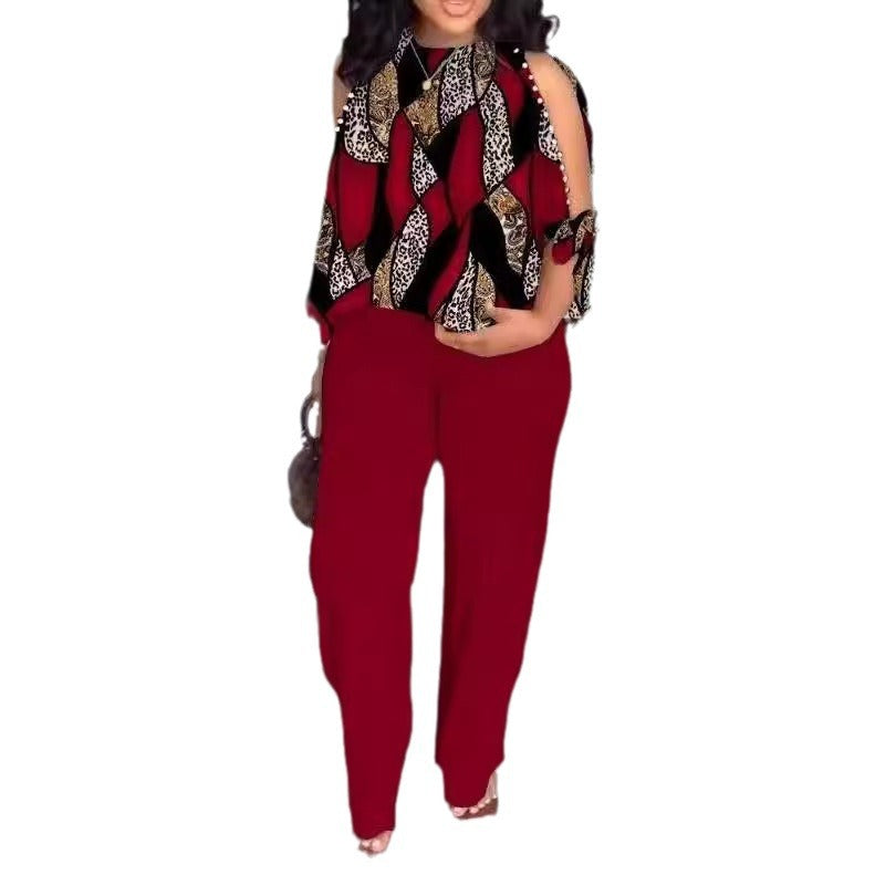 Damen Elegant gestaltetes Sommeroutfit mit floralem Design und Schulterfreiem Oberteil R&B