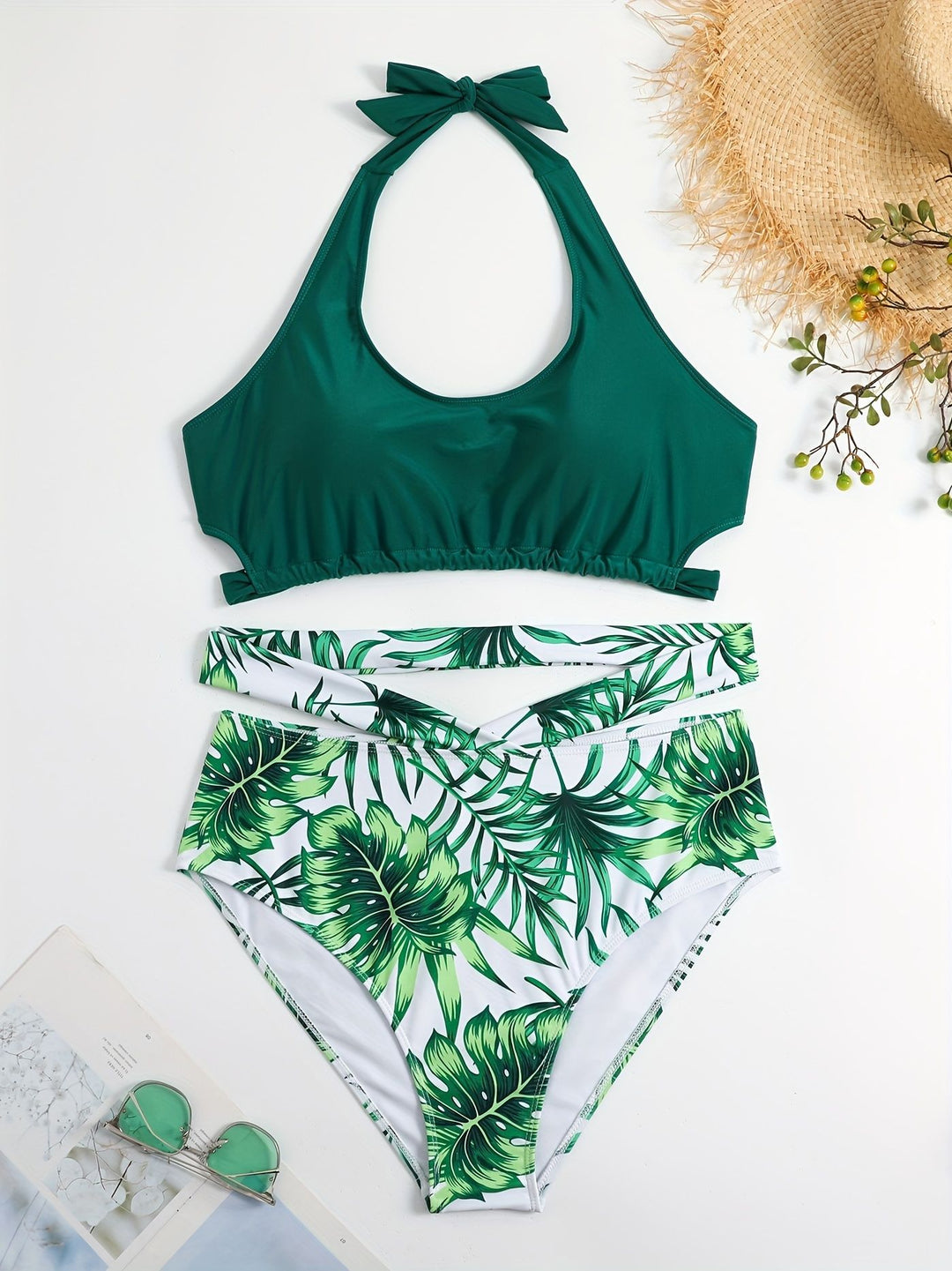 Damen Sportlich elegantes Bikini-Set mit floralem Design R&B