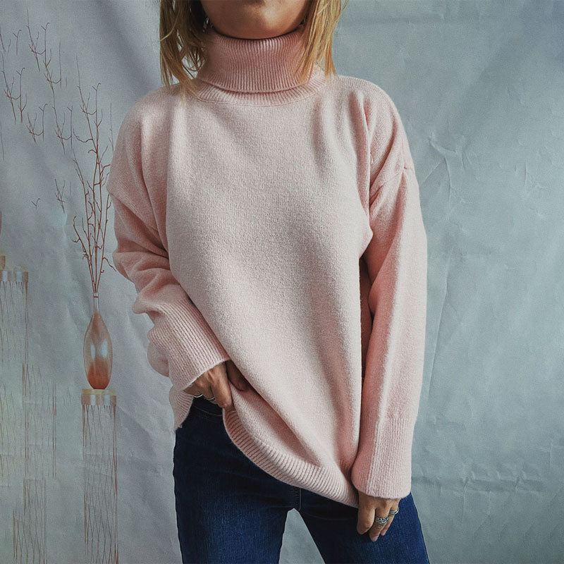 R&B | Einfarbiger Warmer Strickpullover Für Alltag