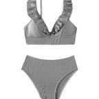 Damen Zweiteiliges Badeoutfit mit Rüschen R&B