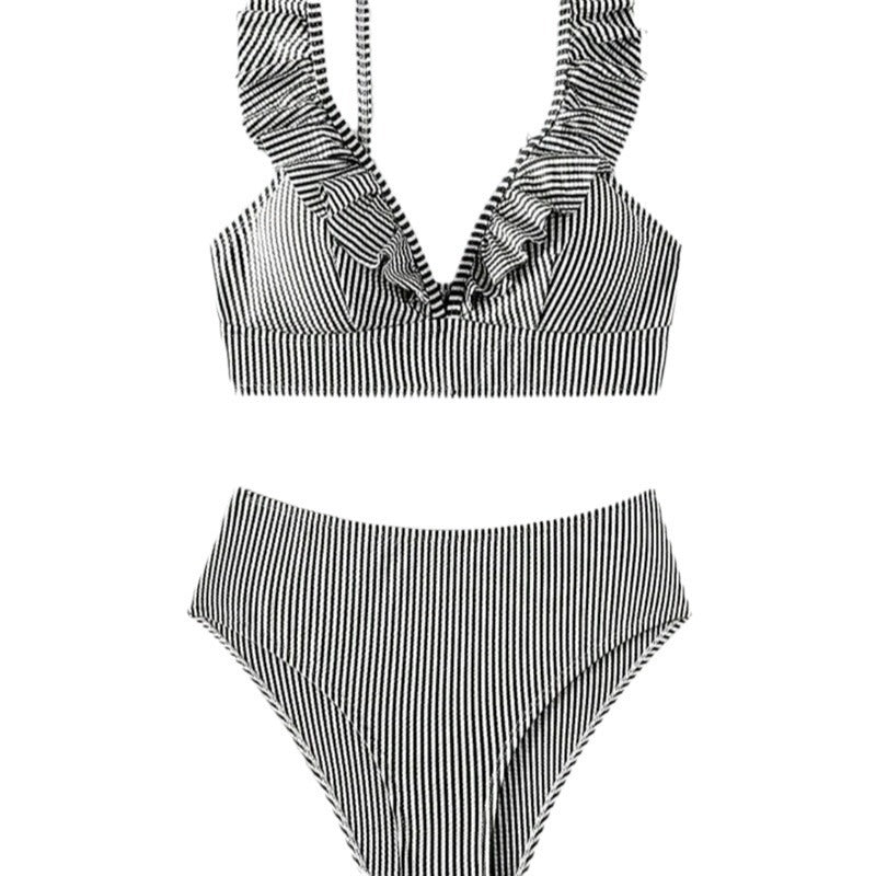 Damen Zweiteiliges Badeoutfit mit Rüschen R&B