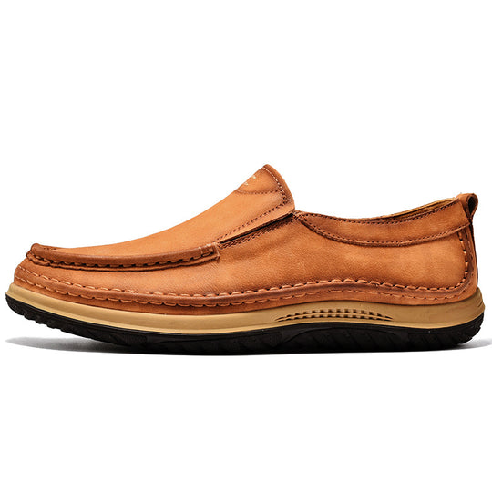 Herren Bequeme Slipper aus hochwertigem Leder mit rutschfester Sohle R&B
