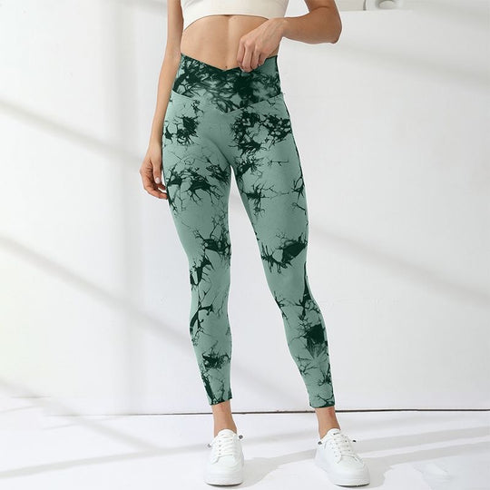 Damen Hochleistungs-Leggings mit innovativem Marmor-Design R&B