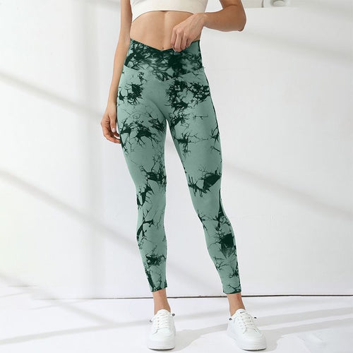 Damen Hochleistungs-Leggings mit innovativem Marmor-Design R&B