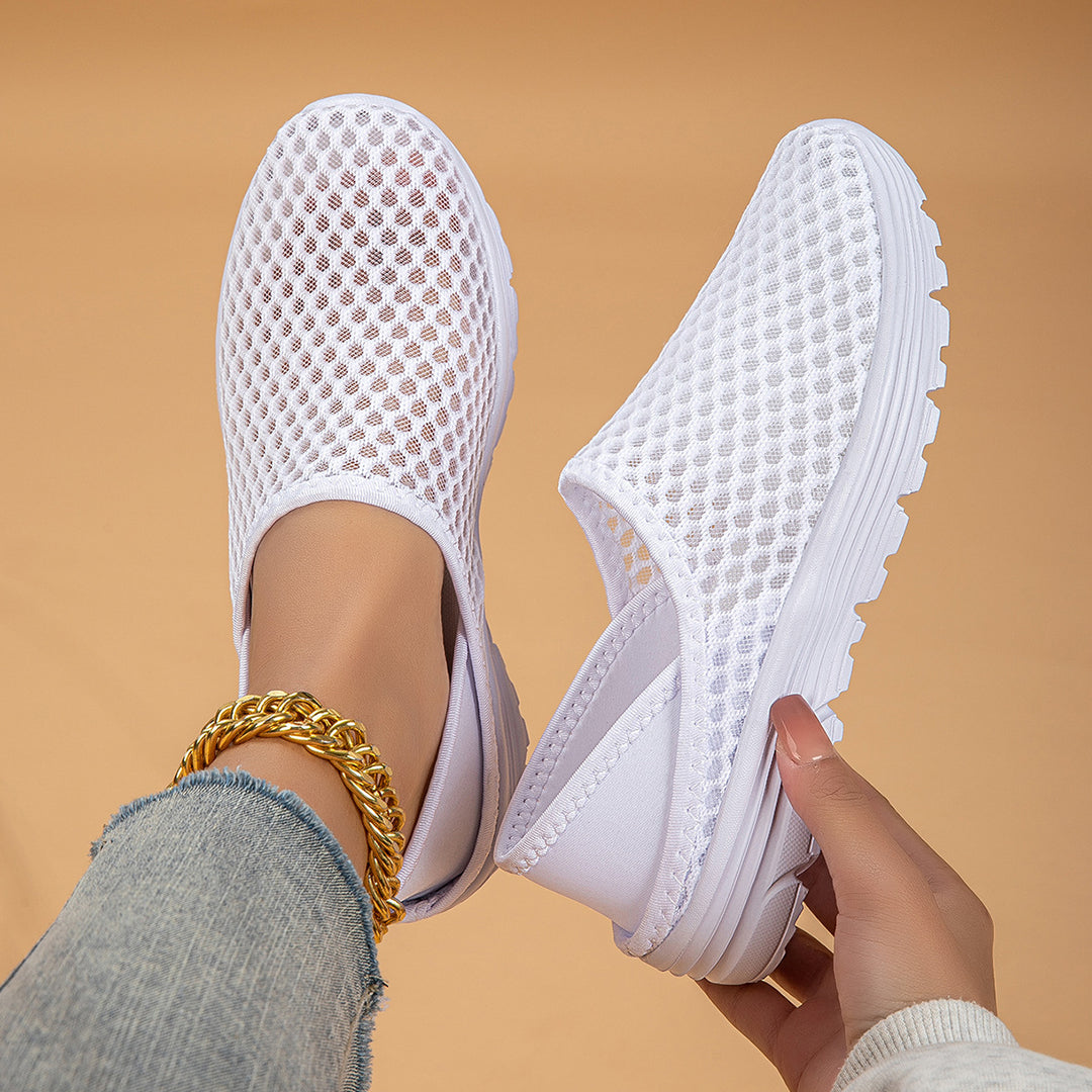 Damen nan luftige Schlupfsneaker mit Honigwaben-Strickoberteil und gedämpfter Komfortsohle R&B