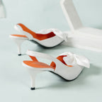 Damen Slingback Pumps mit eleganter Schleifen-Applikation