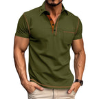 Herren Poloshirt mit modernem Kragen und praktischen Knopfdetails
