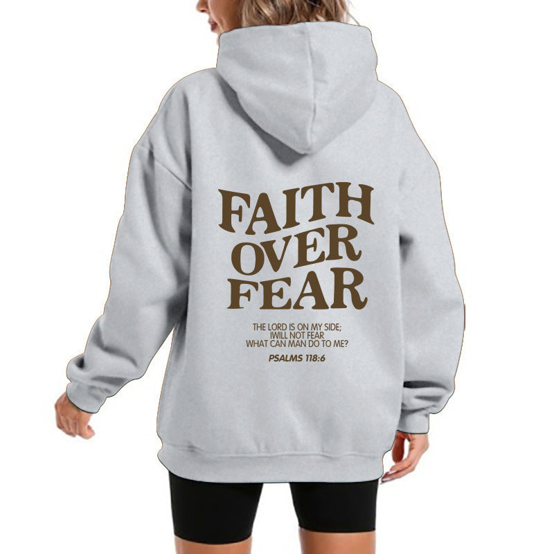 Damen Kapuzensweater mit motivierendem Schriftzug und bequemem Schnitt R&B