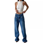 Damen Hoch geschnittene Jeans mit weitem Bein R&B