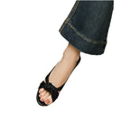 Damen elegante Knöchelriemen-Sandalen mit Schleifenverzierung R&B