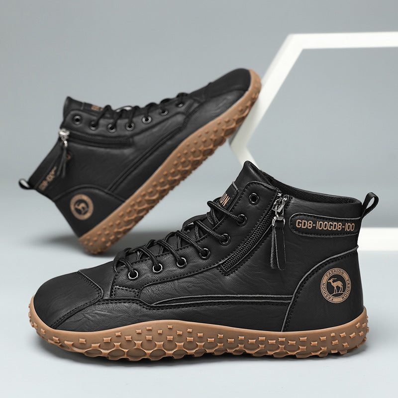 Damen Modische und robuste Outdoor-Stiefel mit hohem Schaft und rutschfester Profilsohle