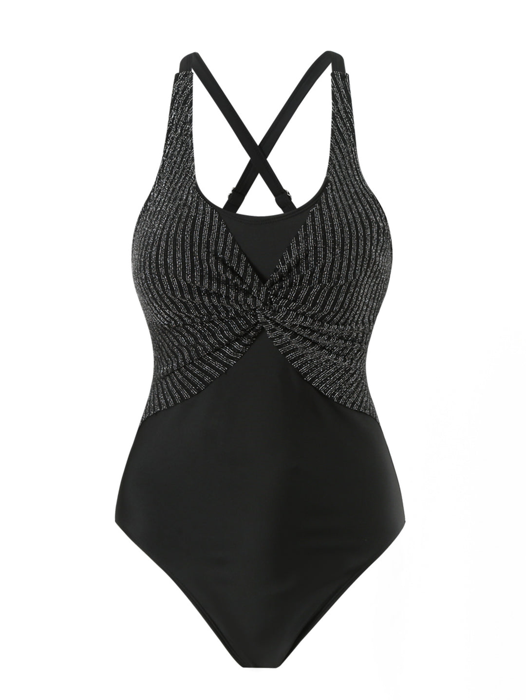 Damen Sportlicher Einteiler Badeanzug mit stilvollem Wickel-Design R&B
