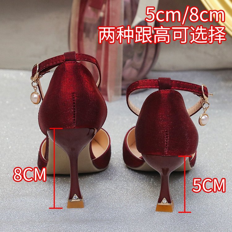 Damen elegante Spitzen Hochhackige Schuhe mit zierlichen Riemen R&B