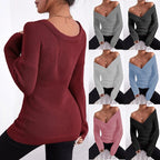 Damen lässiger Wickelpullover