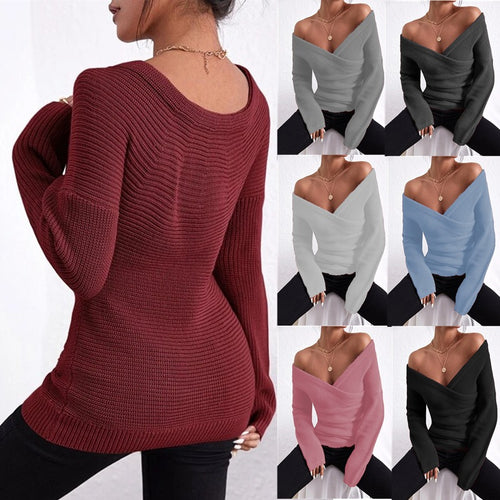 Damen lässiger Wickelpullover R&B