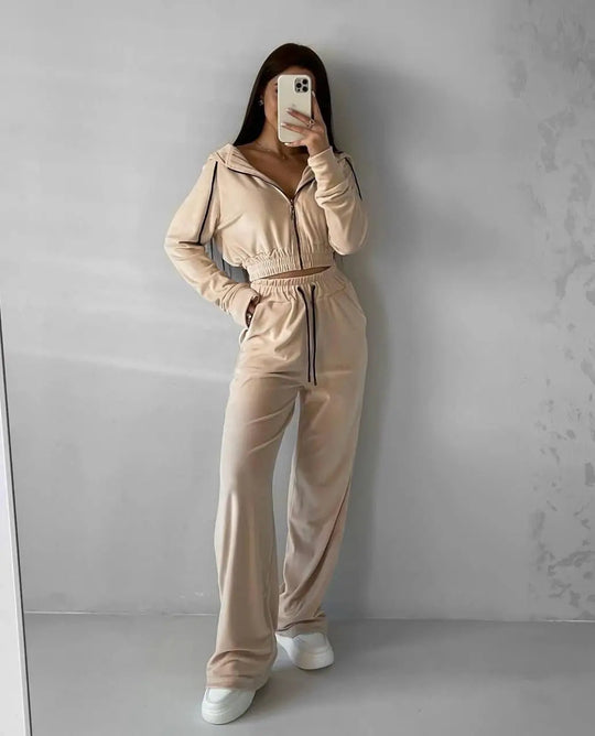 Damen sportliches Samt-Set R&B