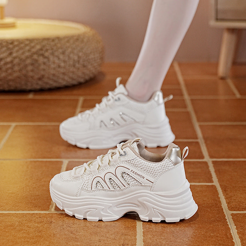 Damen Sportliche Chunky Sneakers mit atmungsaktiver Oberflächenstruktur R&B