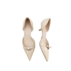 Damen elegante spitze Pumps mit schimmerndem Obermaterial R&B