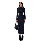 Damen figurbetontes Langarmkleid R&B