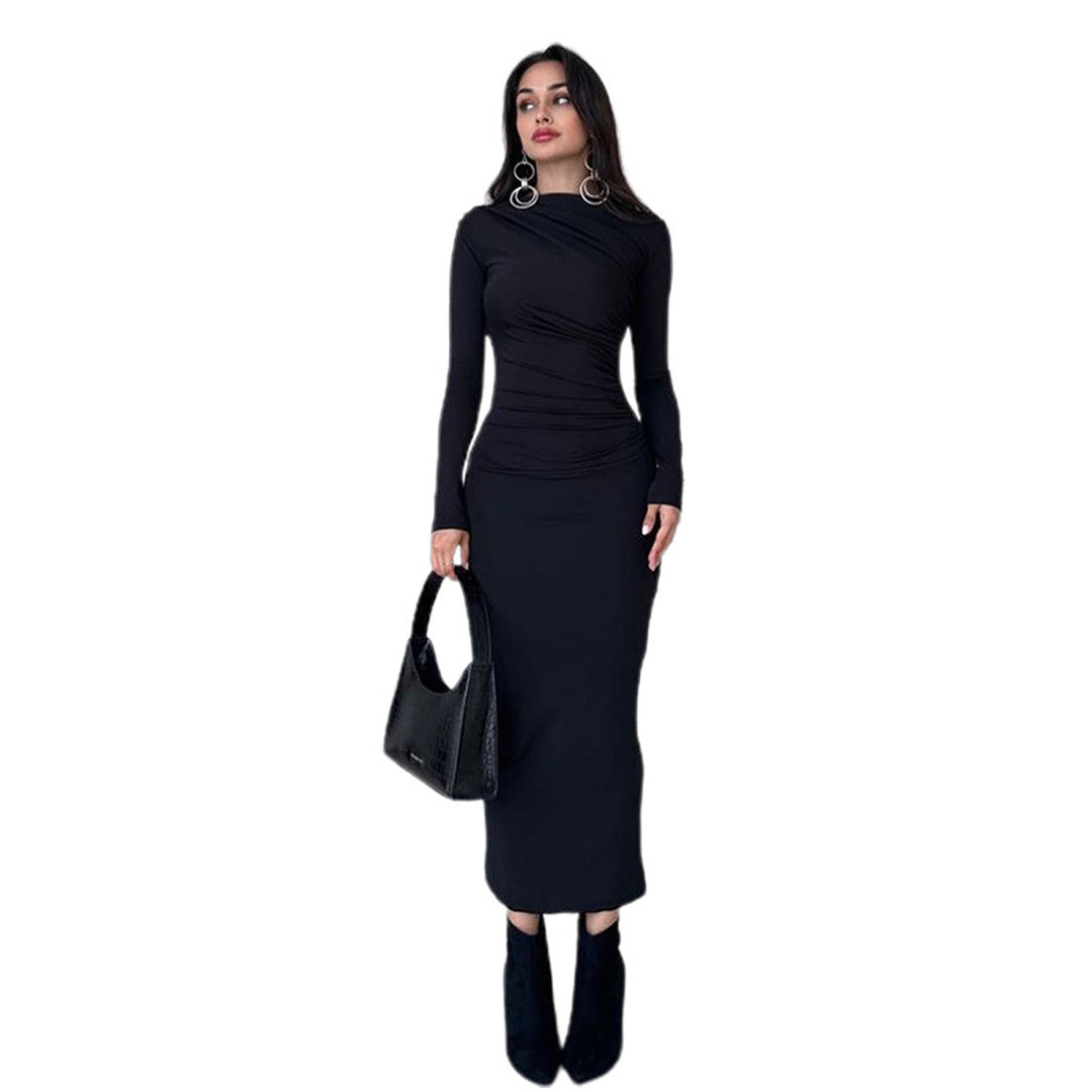 Damen Elegantes, figurbetontes Maxikleid mit innovativem Drapé R&B